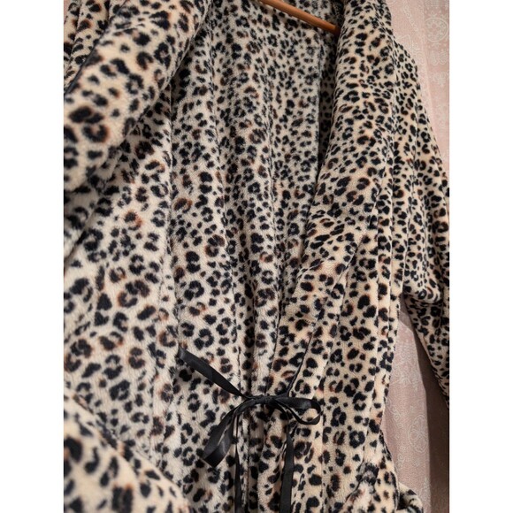 Victoria Secret Plush Robe Womens Animal Leopard Printv2 Slide Pockets XL/XXL - Picture 6 of 11
